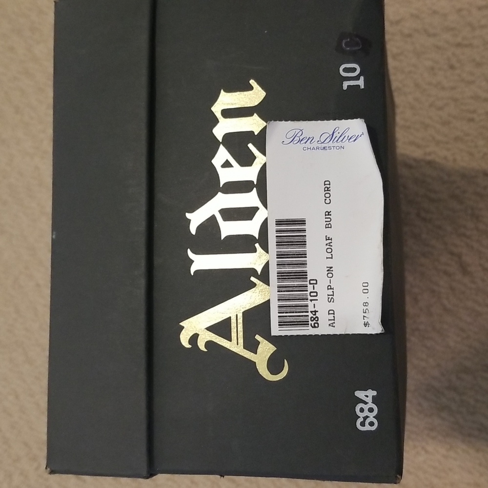Alden men's shoes, size 10.5 b/d in shell cordovan